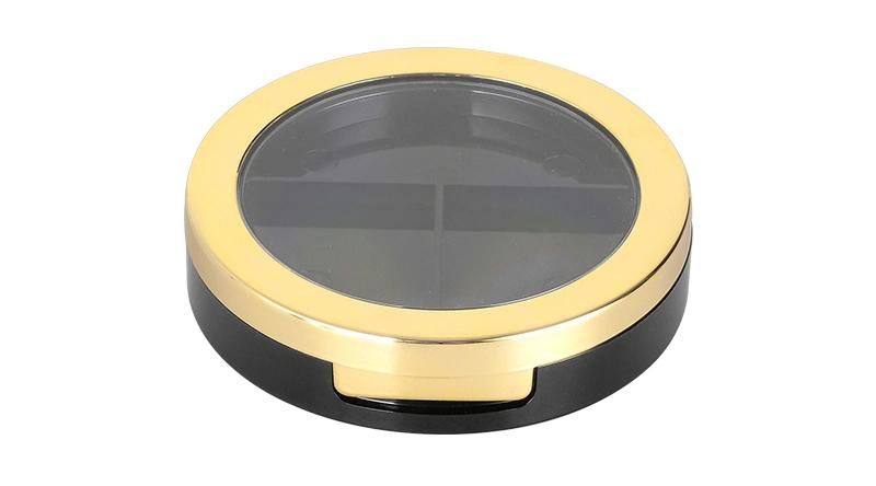 3 Hole Clear Black Round Quality Plastic Empty Eyeshadow Container Case for Makeup