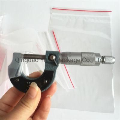 Zip Lock Punch Press Seal Zipper Poly Double Zipper Bag with Colour Lips with Standard Size