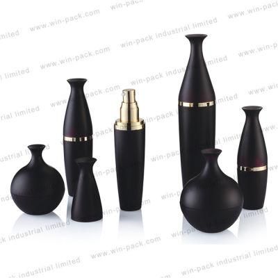 Winpack Best Sell Black Cosmetic Acrylic Wine Shape Bottle Display Lotion Packing 30ml 50ml 100ml 120ml 150ml