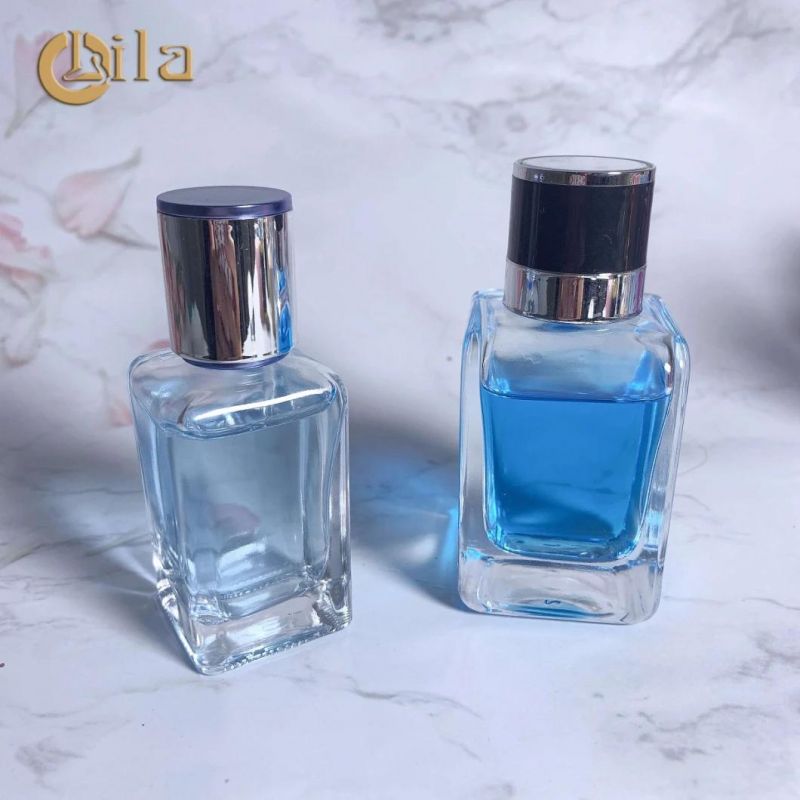 Women Small Fancy Custom Unisex Made Fashion Rectangle Thing Empty Smooth Spray 50 Ml 100 Ml Glass Perfume Bottles