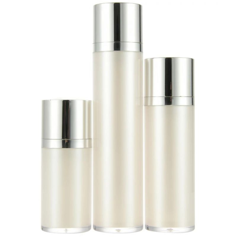 Luxury Twist Cosmetic Serum Bottle 15ml 30ml 50ml White Empty Plastic Airless Pump Bottle