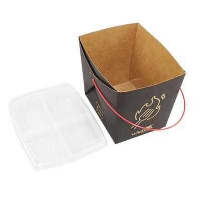 Natural Kraft Paper Packaging Paper Box for Eco-Friendly Portable Disposable Fast Lunch Food
