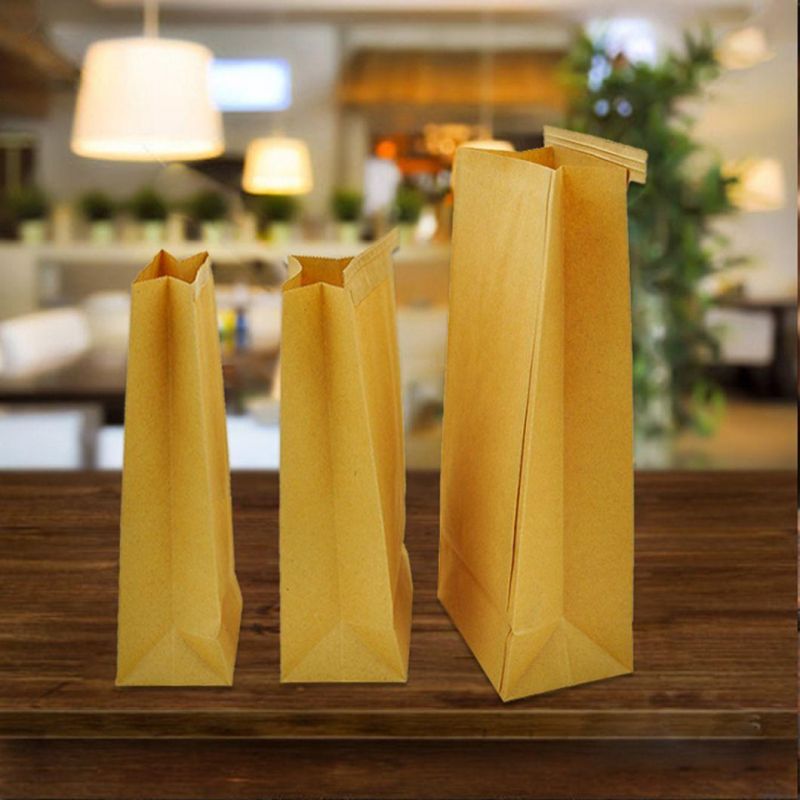 Hot Sale Grease Proof Coated Food Kraft Paper Bag for Fried Food/Compostable Bag