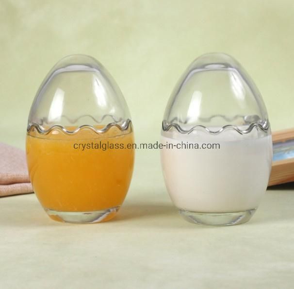 Top Grade Thicken Empty Clear Eggshell Shape Glass Pudding Bottle Pudding Jar 100/200ml