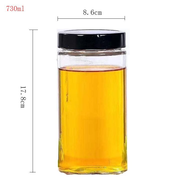 Large 730ml Deep Lid Round Honey Glass Jam Honey Containers