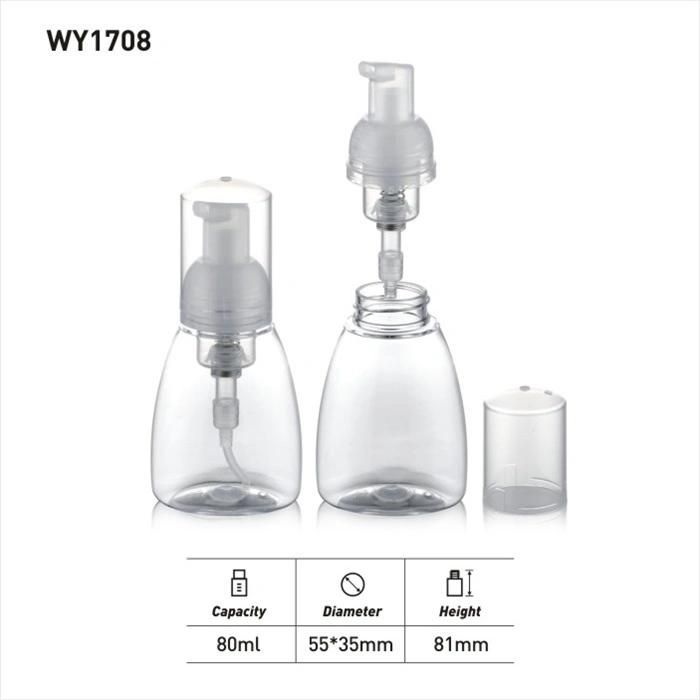 80ml Cosmetic Special Shape Clear Plastic Lotion Liquid Soap Pump Bottle Wholesale