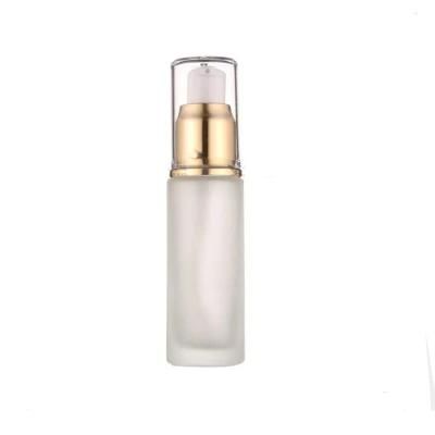 Clear &amp; Frost OEM Glass Bottle for Cosmetic Foundation Packing