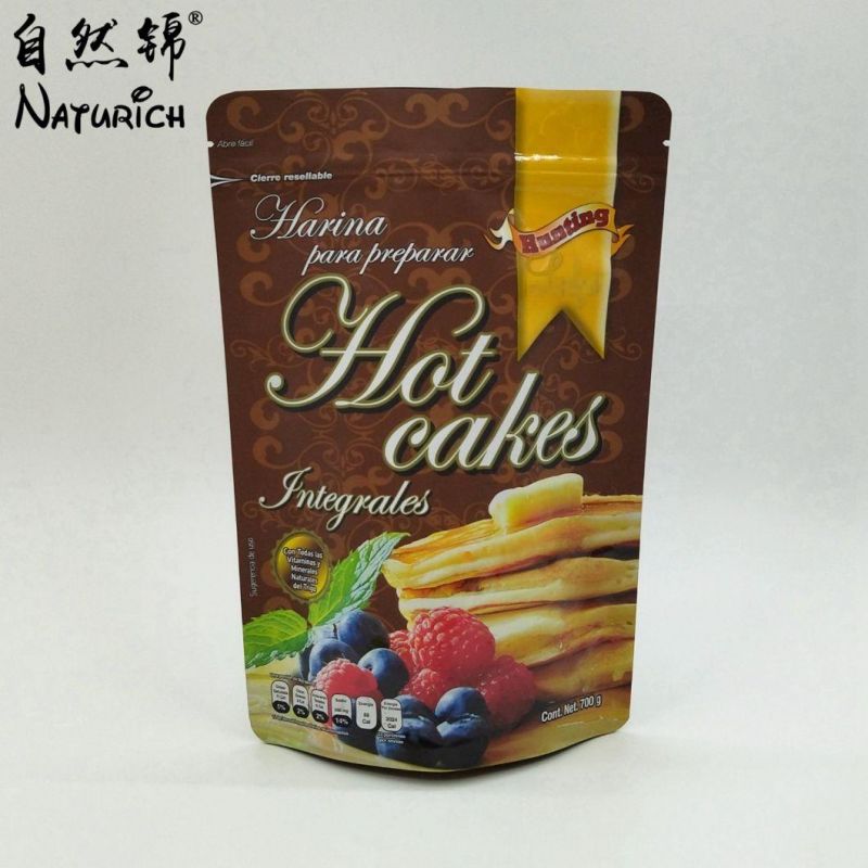 Custom Printed Flat Bottom Zipper Plastic Flour Packaging Bag