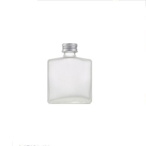 100 Ml Flat Transparent Water Milk Tea Beverage Juice Glass Bottle with Screw Cap