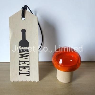 Factory Wholesale T Wood Cork with Red Plastic Cap for Liquor Bottle