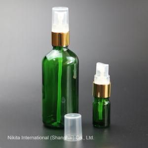 Green Glass Dropper Bottle with Gold Aluminum Dropper, Essential Oil Bottle (NBG04C)