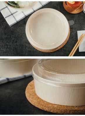 Custom Wooden Round Take out Food Containers Veneer Cheese Platter Charcuterie Board Cake Bakery Gift Box
