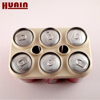Bamboo Fiber Tray Molded Drinking Can Holder Shipping Packaging