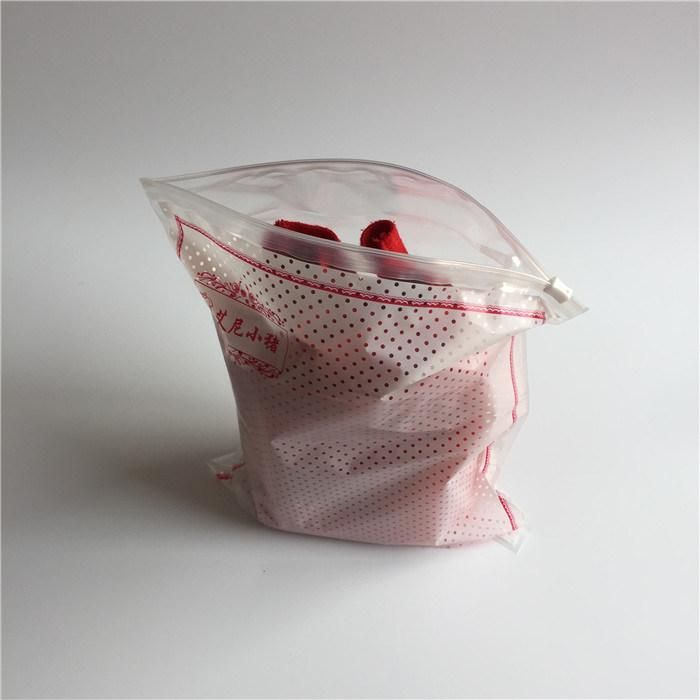 LDPE Custom Printed Clothing Packaging Slider Zip Bag Plastic Zip Slider Bags