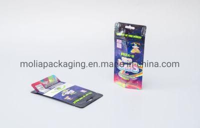 Logo Printed Resealable Smell Proof Ziplock Bags Laser Holographic Rainbow Color Stand up Food Pouch Aluminum Rainbow Foil Packaging Bags