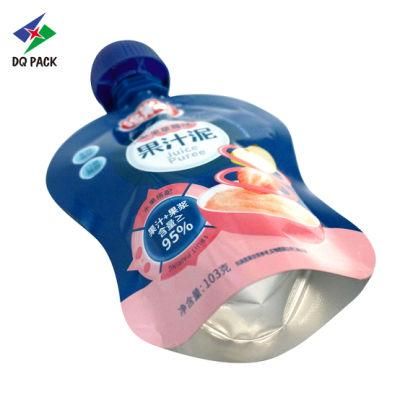 Dq Pack Manufacture Custom Printed Spout Pouch Custom Logo Pouch Wholesales Stand up Pouch with Spout for Baby Fruit Puree Packaging