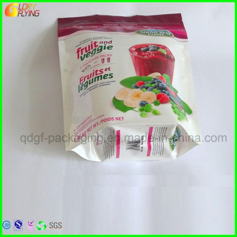 Plastic Food Zipper Bag for Packing Fruit and Veggie Smoothie.