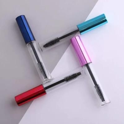 10ml Empty Refillable Clear Plastic Lip Gloss Eyelash Serum Mascara Wand Tube with Brush for Mascara Eyelash Growth Oil