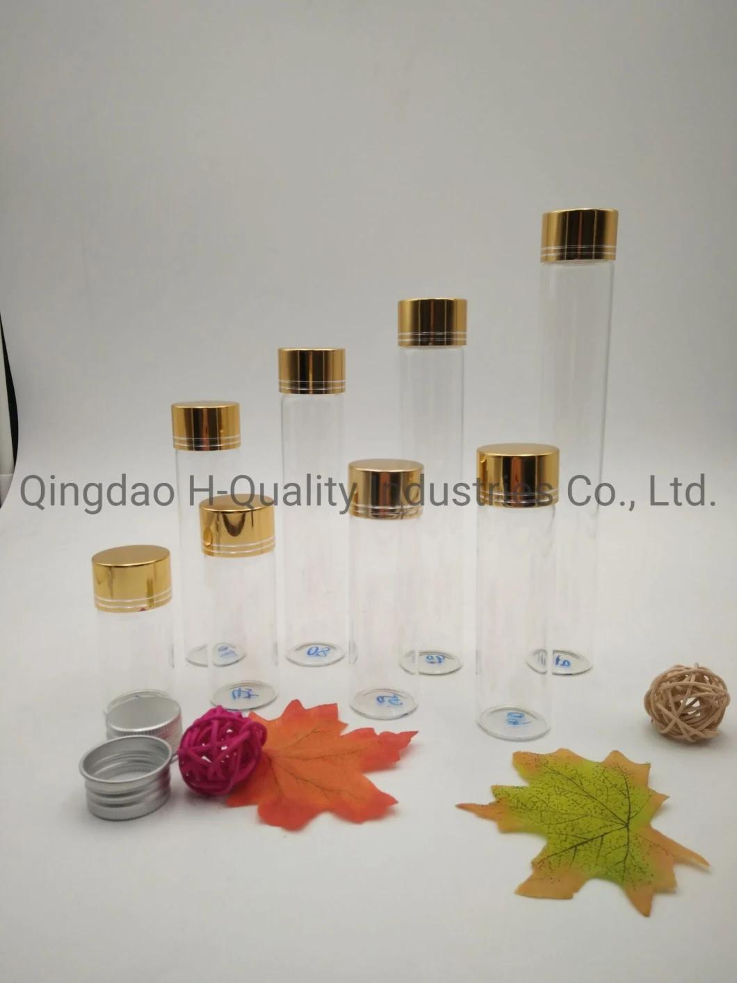 High Borosilicate Glass Tube-Type Bottle/Gift Advertising Bottle/Dried Fruit Bottle/Ready-to-Eat Food Bottle with Aluminum Caps
