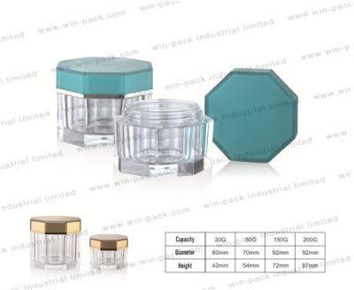 Winpack Factory Sale Transparent Unique Shape Cosmetic Acrylic Jar 30g 200g