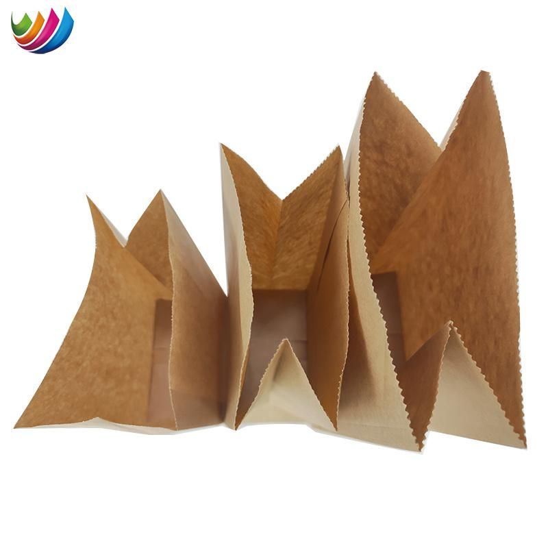 Custom Design Food Packaging Take Away Brown Kraft Paper Bag