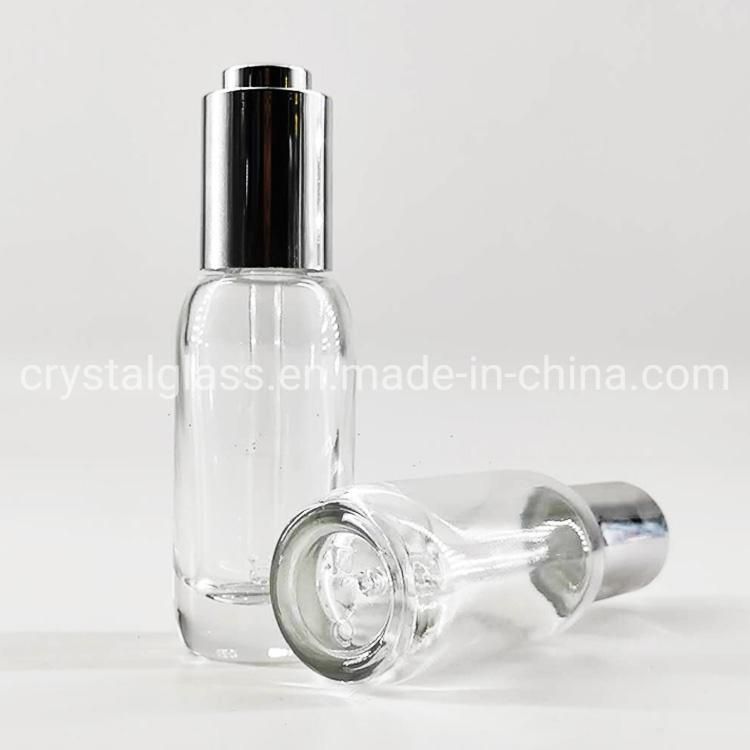 30ml Transparent Luxury Cosmetic Glass Dropper Bottle