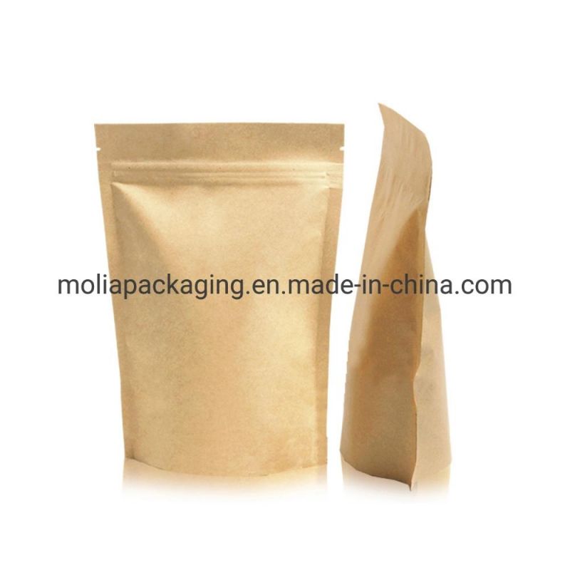 High Quality Eco Friendly Plastic Packaging Bags Customized Stand up Pouch Bown Paper Bags with Zipper and Valve