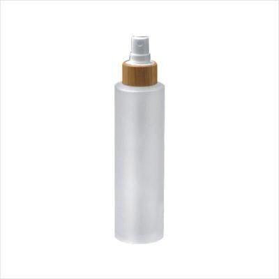 60ml 120ml Frosted Round Shape Bamboo Cosmetic Bottle with Bamboo Cap and Dropper for Personal Care
