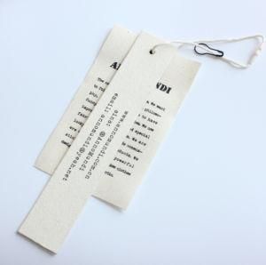 China Material Classic Design Hang Cotton Tag for Clothing