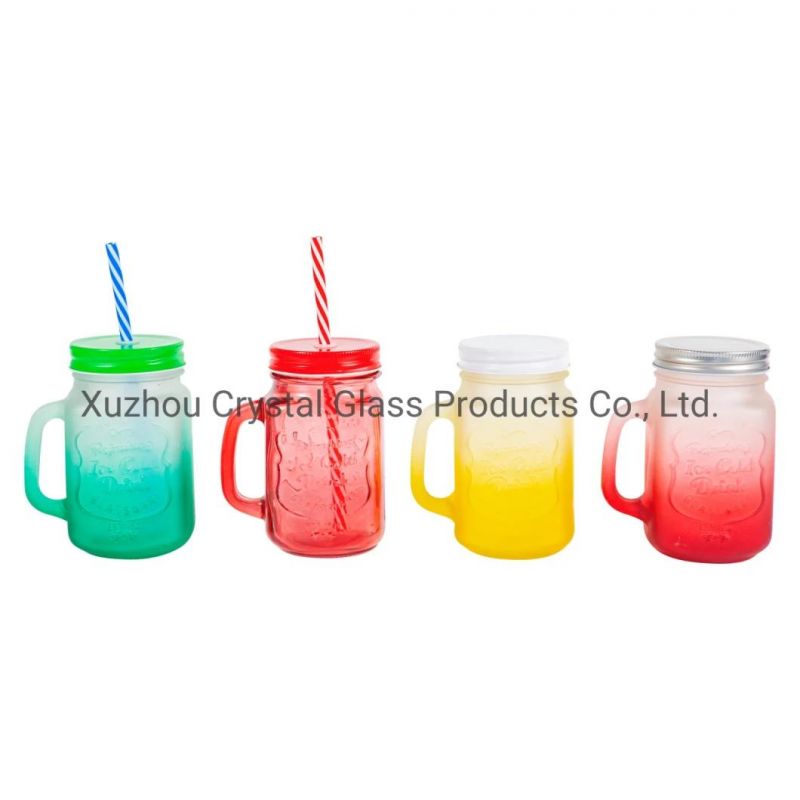 350ml 480ml Beer Mug Beverage Cup Beer Glass Mason Jar with Handle