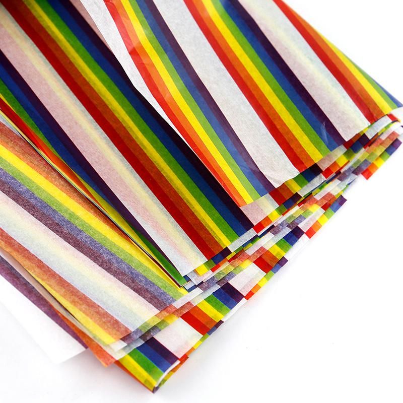 Custom Rainbow Full 4 Colors Print 17GSM Wrapping Tissue Paper