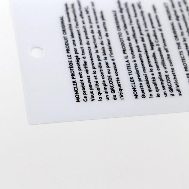 Custom Plastic TPU Polypaper PVC Material Printed Hang Tag