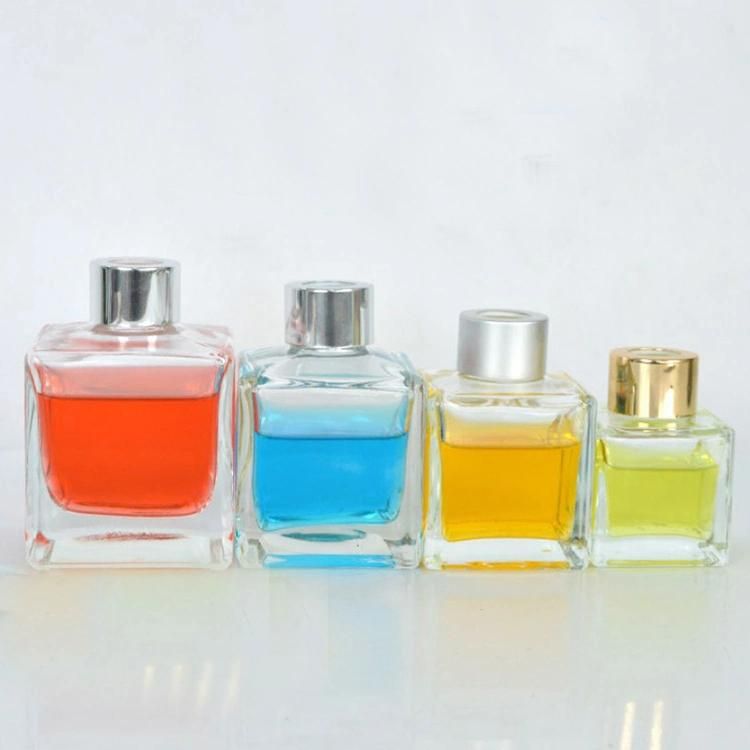 8 Oz 200ml Clear High Quality Square Shape Reed Aroma Glass Diffuser Bottle