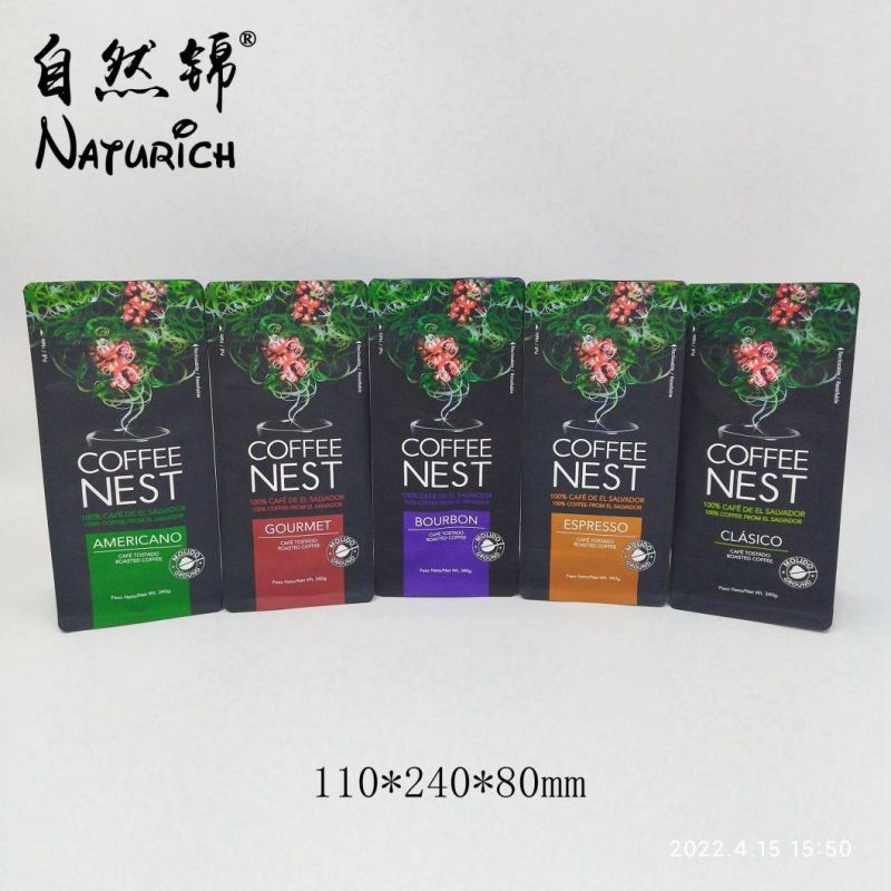 340g Coffee Packaging Bag with Zipper and Valve Mylar Bags