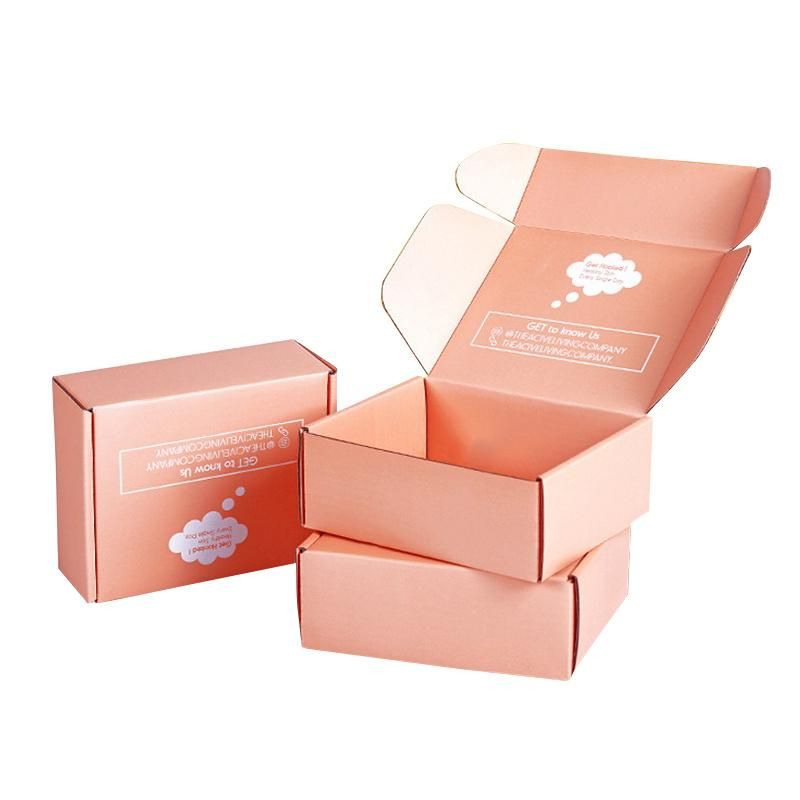 Supplier Custom Pink Two-Sided Printing Underwear Cosmetic Outer Shipping Corrugated Cardboard Packaging Carton Paper Gift Mailer Box