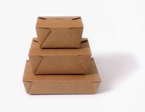 New Products Disposable Kraft Paper Food Boxes Biodegradable Paper Lunch Rice Box