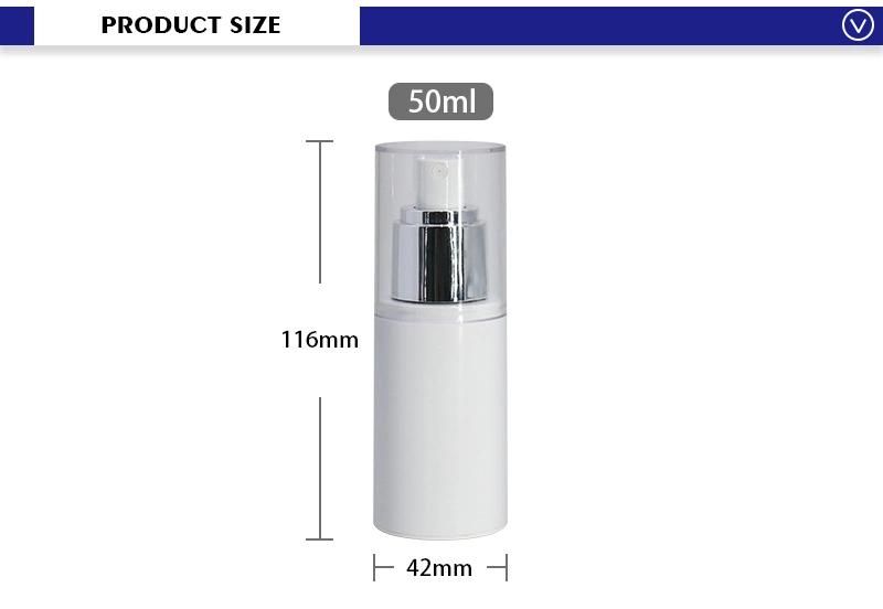 50ml Cosmetic Plastic Lotion Bottle Airless Spray Bottle