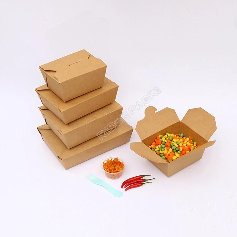Paper Snack Food Box, Bio Degradable Cardboard Lunch Box, Custom Printed Disposable Catering Lunch Box