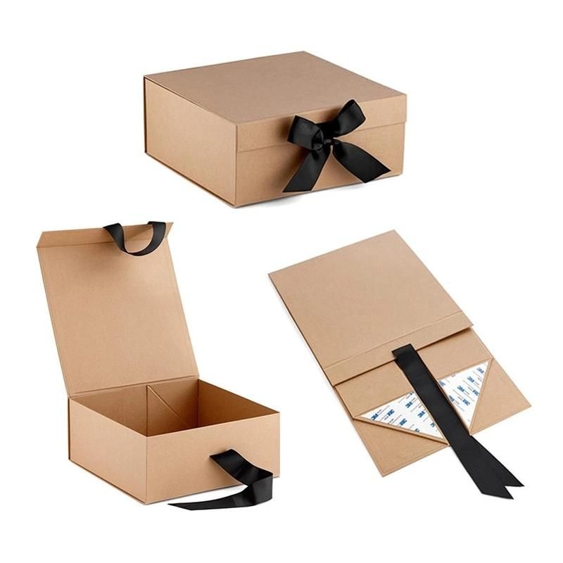 Fancy Custom Folding Paper Box with Ribbon