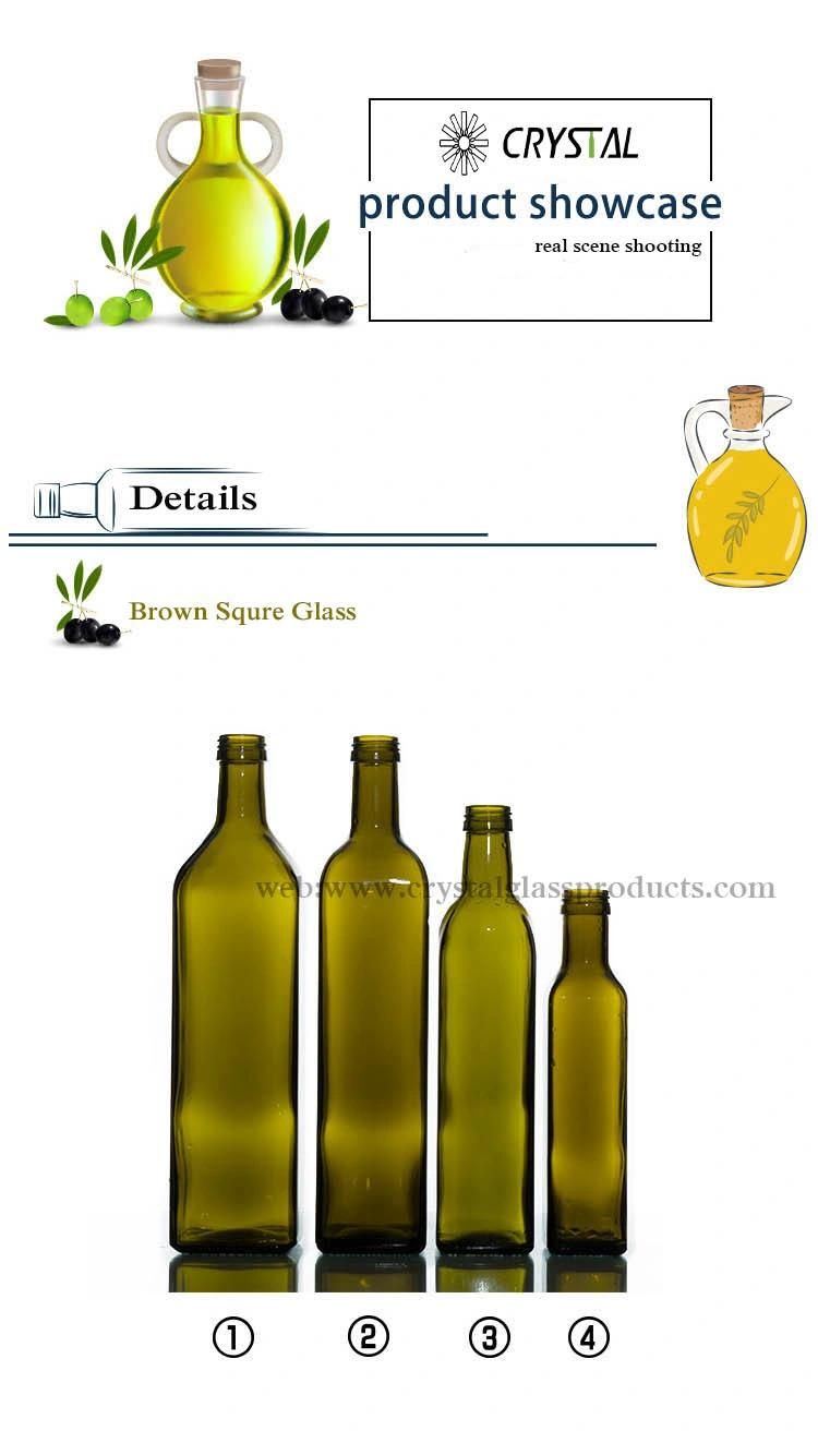 500ml 16oz Amber Glass Beverage Bottle with Plastic Cap/ Olive Oil Bottle