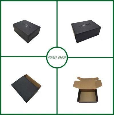 Spot UV Varnished Black Corrugated Box Kraft Paper Box