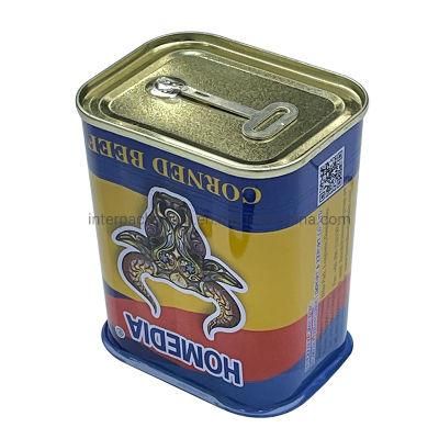 Wholesale 304#Food Empty Square Tin Box for Luncheon Meat Food Packaging