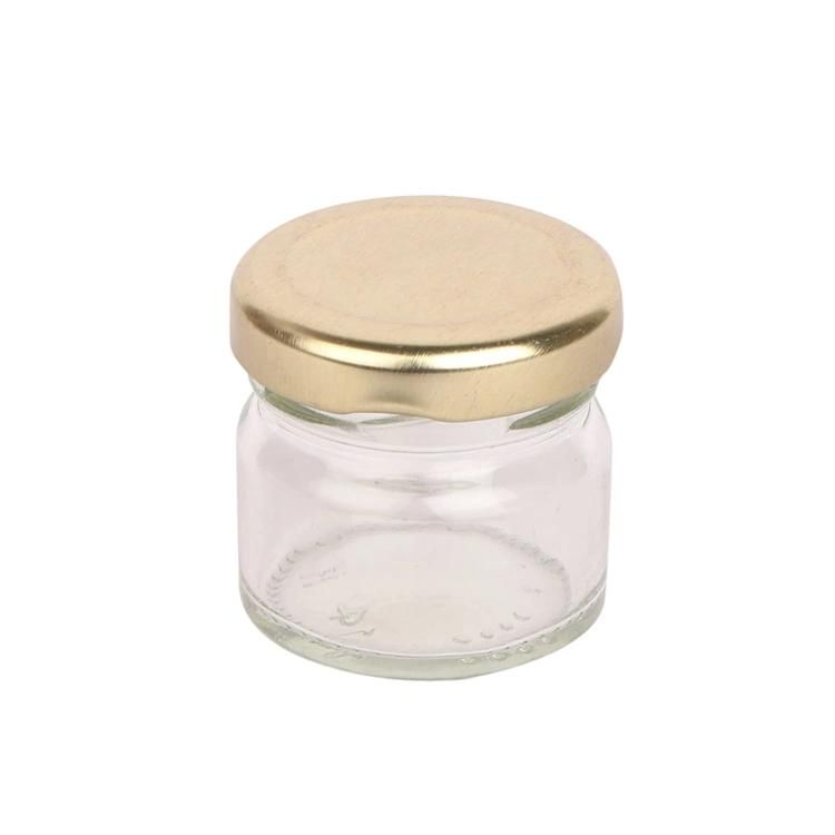 Mini Round Food Container Baby Food Package Recycled Clear Glass Spice Honey Jar