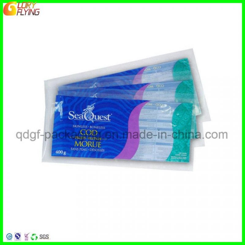 Biodegradable Bag with Zipper/Resealable Plastic Bag/Food Packaging/Frozen Salmon Fillets Packing.