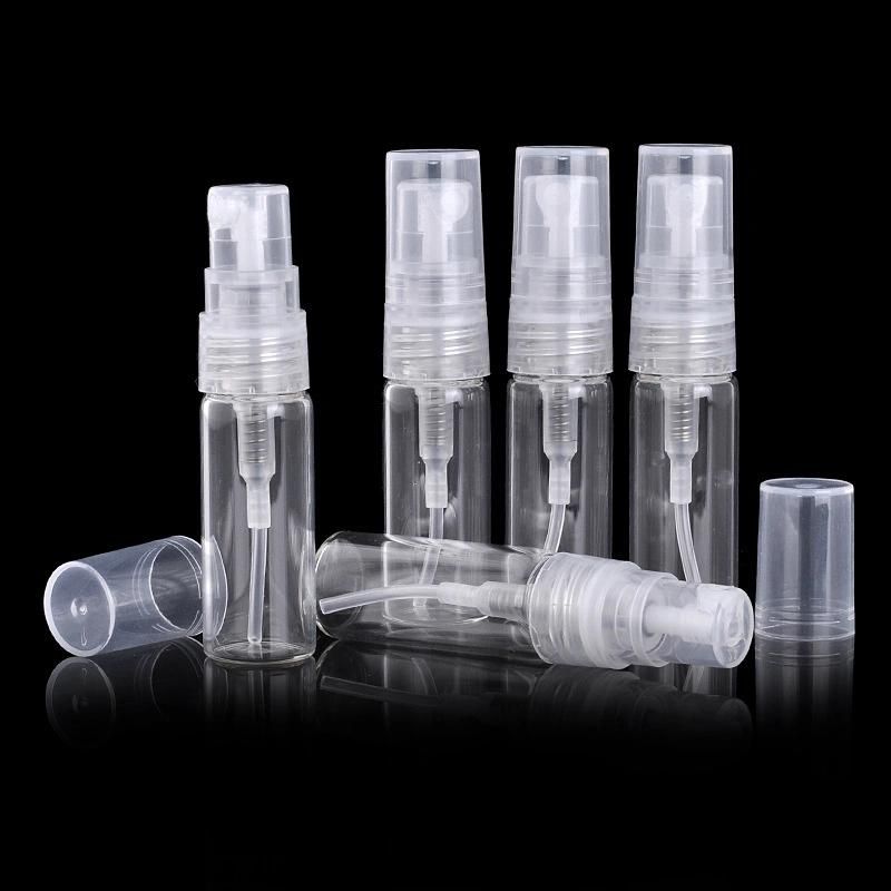 2.5/3/5ml Refillable Bottles Travel Transparent Glass Perfume Atomizer Empty Small Spray Bottle Toxic Free Safe Dropship