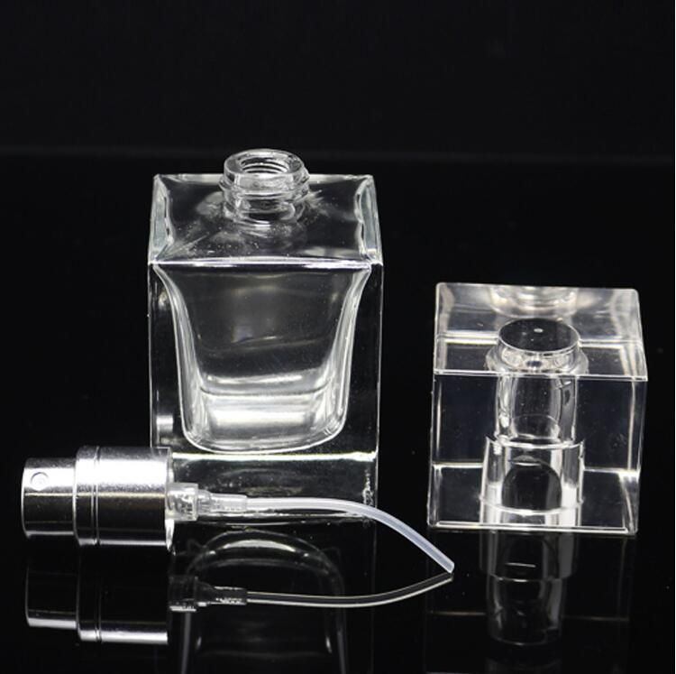 Empty Transparent Square Glass Perfume Bottle Spray Bottle
