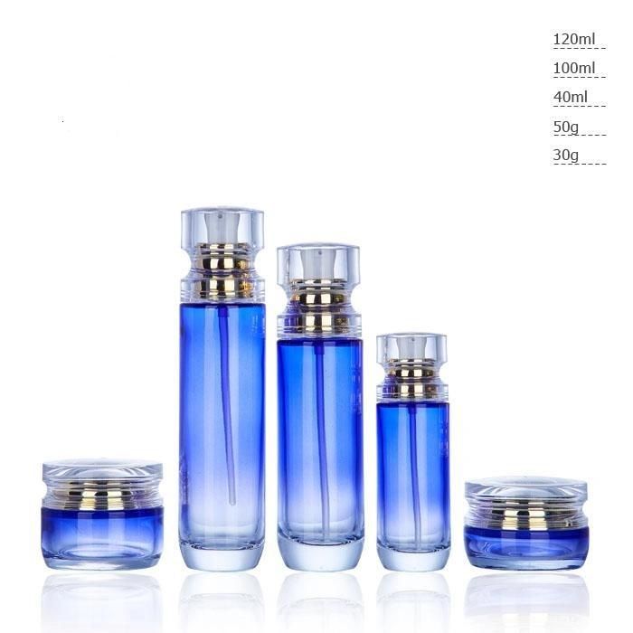 Ll04 Hot Selling Clear Round Home Glass Sprayers Cosmetic Lotion Bottles Have Stock