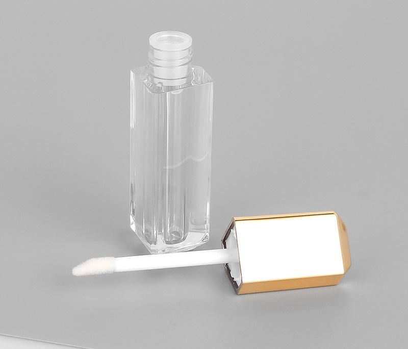 Manufacturer Empty Gold Lip Gloss Containers Tube Packaging with Wands Lipgloss with Brush Applicator