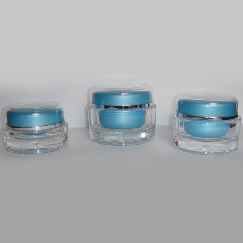 5g 15g 30g 50g 100g 200g Empty Double Wall Acrylic Jar for Cream Plastic Round Blue Cosmetic Pot