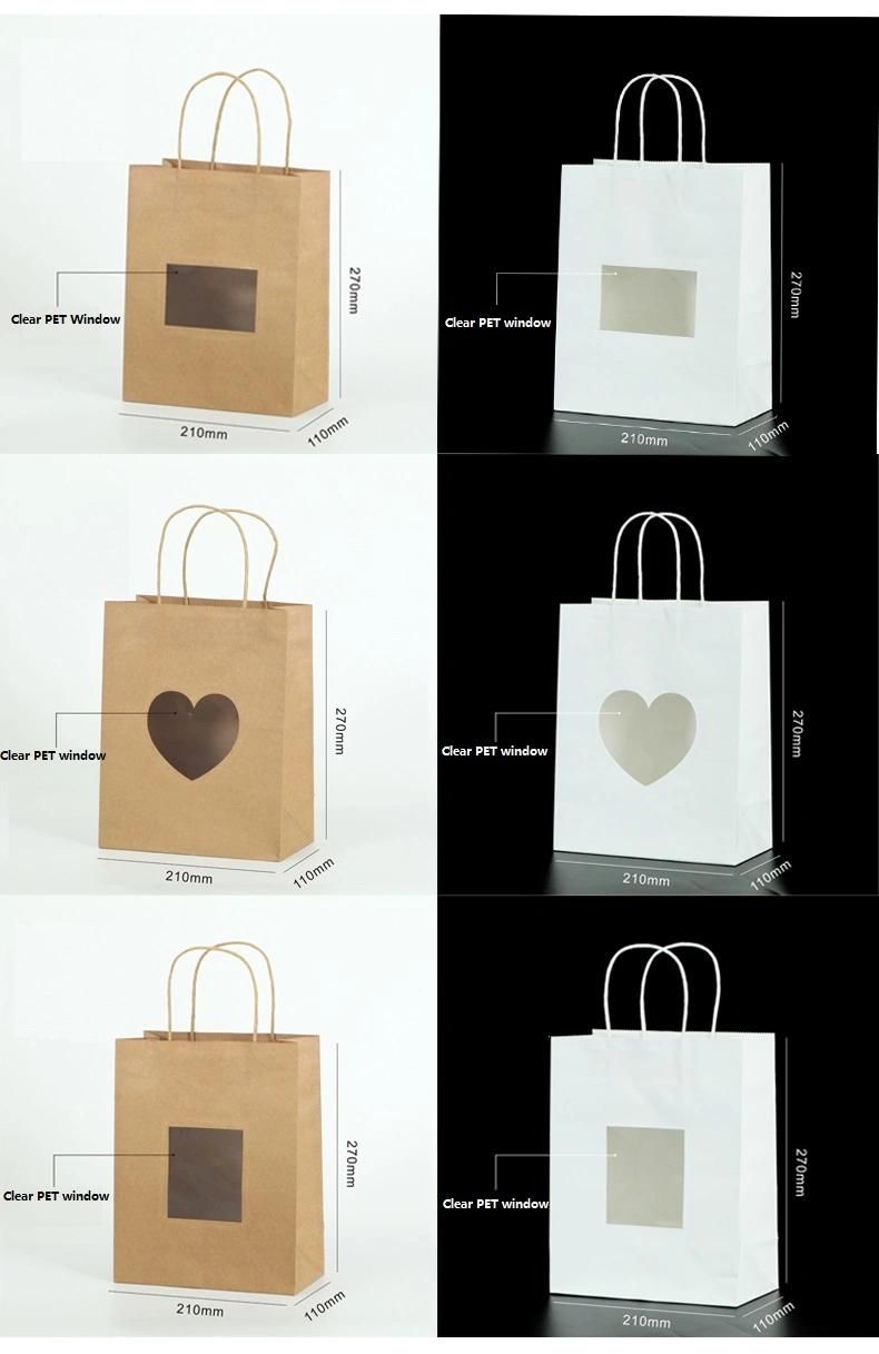 New Item Window Twist Handle Kraft Paper Shopping Packaging Bag